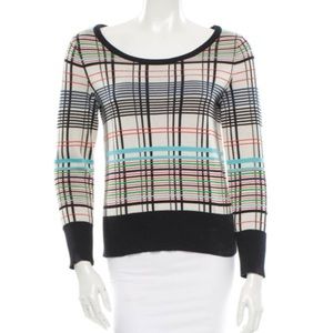 Tory Burch plaid windowpane sweater - small